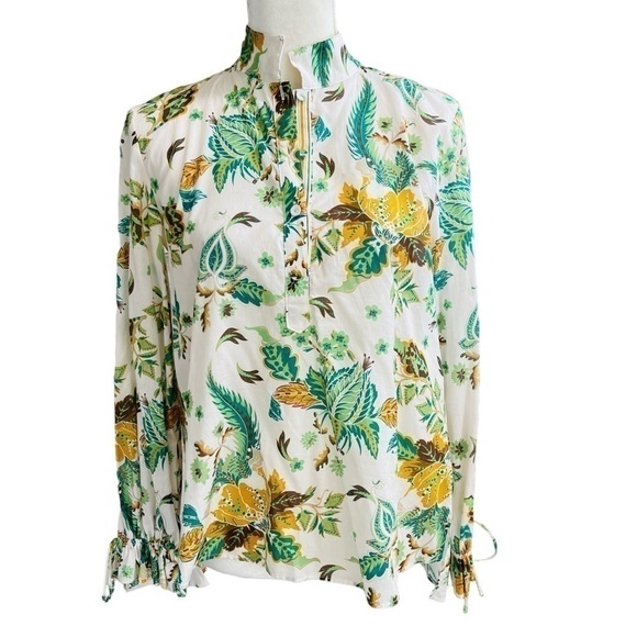 Antonio Melani The Nat Note Ivy Paisley Floral Print Voile Tie Sleeve Blouse - Picture 4 of 15